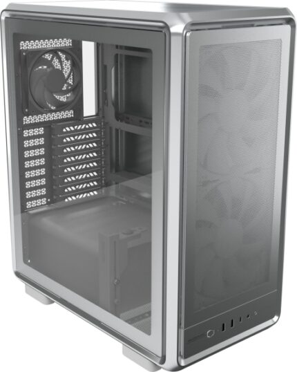 Cooler Master Masterframe 500 Case Tower E-ATX - Finestra laterale - Pannelli intercambiabili - 2 ventole frontali da 200 mm - Griglia in metallo - 654x580x376 mm - Colore argento