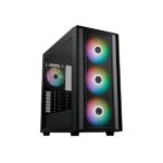 Cooler Master Masterbox 600 Case Mid Tower ATX/MicroATX/Mini-ITX - 3 ventole frontali RGB da 140 mm - 1 ventola posteriore RGB da 120 mm - Finestra laterale - Griglia in metallo - 230x481x474 mm - Colore nero