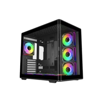 Cooler Master Elite 600 Case Mid Tower ATX/MicroATX/Mini-ITX - 4 ventole RGB da 120 mm - Vista panoramica - Doppia camera - Audio - 2xUSB-A - 1xUSB-C - 445x285x410 mm - Colore nero