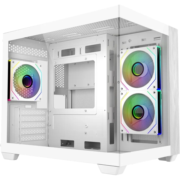 Cooler Master Elite 481 Wood Case minitower - 3 ventole RGB da 120 mm - Vista panoramica - Supporto MicroATX/Mini-ITX - Doppia camera - Audio - 2xUSB-A - 1xUSB-C - 420x285x370 mm - Colore bianco Cooler Master Elite 481 Wood Case minitower - 3 ventole RGB da 120 mm - Vista panoramica - Supporto MicroATX/Mini-ITX - Doppia camera - Audio - 2xUSB-A - 1xUSB-C - 420x285x370 mm - Colore bianco