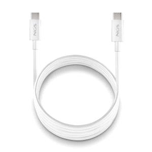 NGS ZYRO 60W-1 Cavo da USB-C a USB-C - Ricarica rapida - 480 Mbps - 15 W - 1 metro - Colore bianco