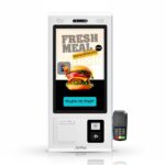 AVPos Chiosco self-service da tavolo DK22 - 22 pollici touchscreen - RK3568  - 8 GB di memoria - SSD 128 GB - Scanner 2D - Stampante termica - WIFI - Android 13 - Colore bianco