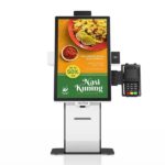 AVPos Chiosco self-service da tavolo DK22 - 22 pollici touchscreen - I3 10a generazione - 8 GB di memoria - SSD 256 GB - Scanner 2D - Stampante termica - WIFI - Colore bianco e nero