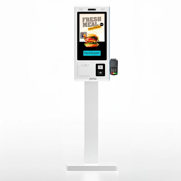 AVPos Chiosco self-service da pavimento FK27 - 27 pollici touchscreen - I5 10th - 8 GB di memoria - SSD 256 GB - Scanner 2D - Stampante termica - WIFI - Colore bianco AVPos Chiosco self-service da pavimento FK27 - 27 pollici touchscreen - I5 10th - 8 GB di memoria - SSD 256 GB - Scanner 2D - Stampante termica - WIFI - Colore bianco