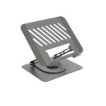 Tooq PH-DAFNE-G Supporto da tavolo per laptop - Da 11" a 17" - Acciaio - Rotazione 360° - Pieghevole e portatile - Stabile e antiscivolo - Regolabile - Colore grigio scuro