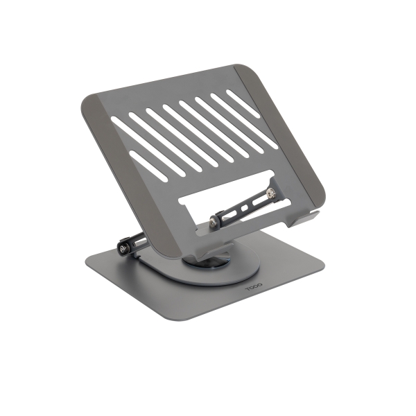 Tooq PH-DAFNE-G Supporto da tavolo per laptop - Da 11" a 17" - Acciaio - Rotazione 360° - Pieghevole e portatile - Stabile e antiscivolo - Regolabile - Colore grigio scuro Tooq PH-DAFNE-G Supporto da tavolo per laptop - Da 11" a 17" - Acciaio - Rotazione 360° - Pieghevole e portatile - Stabile e antiscivolo - Regolabile - Colore grigio scuro