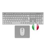 Tacens Zenith Combo Pack Wireless con tastiera completa + mouse e tappetino - Disposizione italiana QWERTY IT - Tasti silenziosi a profilo ribassato - Sensore da 3200 dpi - Connessione Dual Link 2