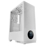 Tacens Sagitta20 Torre ATX - Schermo di monitoraggio integrato - 3 ventole da 120 mm - Finestra in vetro temperato - Rete antipolvere frontale - Colore bianco