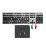 Tacens Zenith Combo Pack Wireless con tastiera completa + mouse e tappetino - Disposizione italiana QWERTY IT - Tasti silenziosi a profilo ribassato - Sensore da 3200 dpi - Connessione Dual Link 2