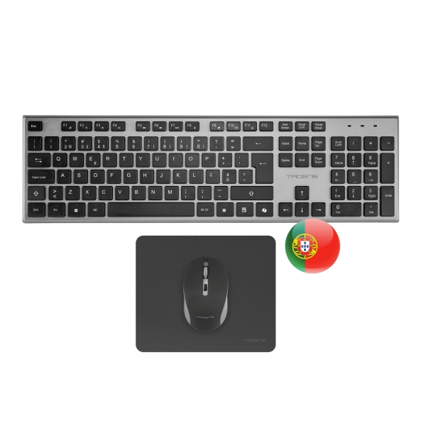 Tacens Zenith Combo Pack Wireless con tastiera completa + mouse e tappetino - Disposizione portoghese QWERTY PT - Tasti silenziosi a profilo ribassato - Sensore da 3200 dpi - Connessione Dual Link 2 Tacens Zenith Combo Pack Wireless con tastiera completa + mouse e tappetino - Disposizione portoghese QWERTY PT - Tasti silenziosi a profilo ribassato - Sensore da 3200 dpi - Connessione Dual Link 2