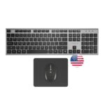 Tacens Zenith Combo Pack Wireless con tastiera completa + mouse e tappetino - Disposizione internazionale QWERTY US - Tasti silenziosi a profilo ribassato - Sensore da 3200 dpi - Connessione Dual Link 2