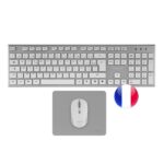 Tacens Zenith Combo Pack Wireless con tastiera completa + mouse e tappetino - Disposizione francese AZERTY FR - Tasti silenziosi a profilo ribassato - Sensore da 3200 dpi - Connessione Dual Link 2