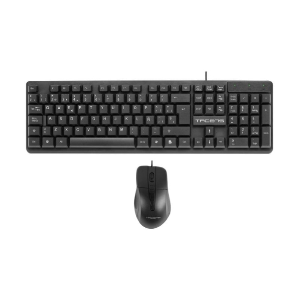 Tacens Anima ACP02 Pack USB Tastiera multimediale + Mouse 1200dpi 3 pulsanti - Disposizione QWERTY ES - Cavo da 1 Tacens Anima ACP02 Pack USB Tastiera multimediale + Mouse 1200dpi 3 pulsanti - Disposizione QWERTY ES - Cavo da 1