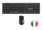 Tacens Anima ACP02 Pack USB Tastiera multimediale + Mouse 1200 dpi 3 pulsanti - Disposizione italiana QWERTY IT - Cavo da 1