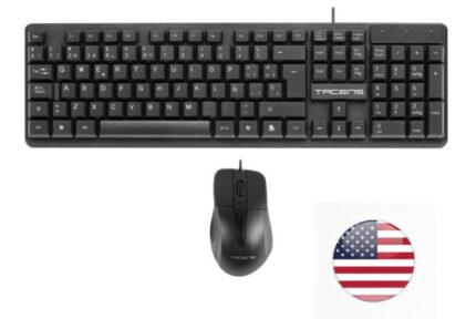 Tacens Anima ACP02 Pack USB Tastiera multimediale + Mouse 1200 dpi 3 pulsanti - Disposizione internazionale QWERTY US - Cavo da 1