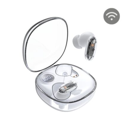 Mars Gaming MHIB2 Cuffie Bluetooth 5.4 - Microfono integrato - Autonomia fino a 7 ore - Indicatore LED - Semitrasparente - 60x60x30 mm - Colore bianco