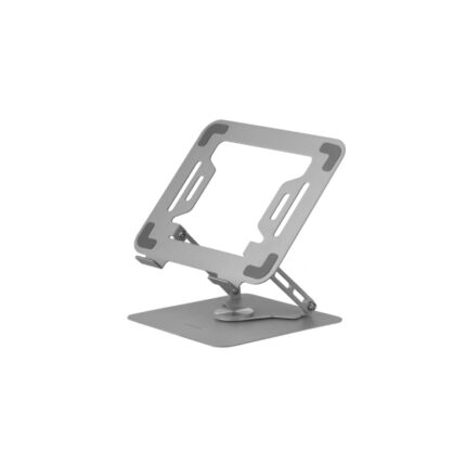 Mars Gaming MA-RSN Supporto da tavolo per laptop e tablet fino a 17" - Regolabile in altezza - Rotazione a 360º - Inclinazione fino a 180º - 260x225x38mm - Colore argento