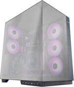 Mars Gaming MC-3GFPRO Case Tower ATX - 2 ventole ARGB posteriori preinstallate - Triplo vetro cromato - Montaggio verticale per schede grafiche - Supporto per raffreddamento a liquido fino a 360 mm - Finitura in fibra di carbonio - 420 x 289 x 460 mm - Colore nero