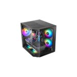 Mars Gaming MC-3TLITE Minitorre ultracompatta - Ventola da 120 mm FRGB integrata - Triplo vetro temperato - Supporto MicroATX/Mini-ITX - 4 slot di espansione - 337 x 276 x 342 mm - Colore nero