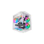 Mars Gaming MC-3TLITE Minitorre ultracompatta - Ventola da 120 mm FRGB integrata - Triplo vetro temperato - Supporto MicroATX/Mini-ITX - 4 slot di espansione - 337 x 276 x 342 mm - Colore bianco