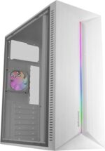 Mars Gaming MC-BLAZE Case Tower ATX - Ventola posteriore FRGB - Finestra laterale in vetro temperato - Striscia LED frontale - 7 slot di espansione - 370x185x415 mm - Colore bianco