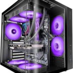 Mars Gaming MC-CURV Case Tower ATX - Vetro temperato curvo continuo - Doppia camera - Connettività USB-C e USB 3.0 - 7 slot di espansione - 343x286x353 mm - Colore nero