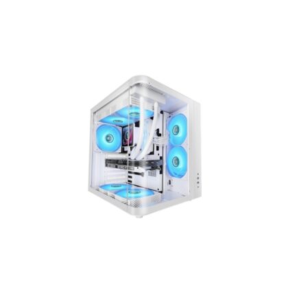 Mars Gaming MC-CURV Case Tower ATX - Vetro temperato curvo continuo - Doppia camera - Connettività USB-C e USB 3.0 - 7 slot di espansione - 343x286x353 mm - Colore bianco