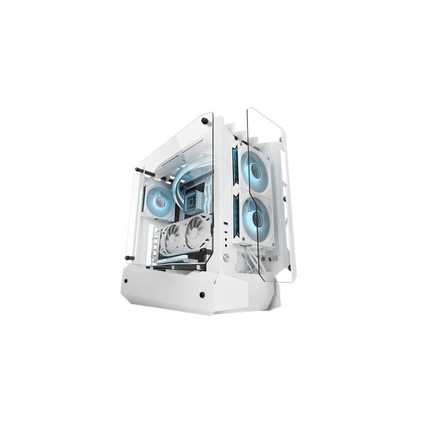 Mars Gaming MC-EDGE Case Tower ATX - Supporto per raffreddamento a liquido - Triplo vetro temperato - Formato Open Air - 7 slot di espansione - Colore bianco Mars Gaming MC-EDGE Case Tower ATX - Supporto per raffreddamento a liquido - Triplo vetro temperato - Formato Open Air - 7 slot di espansione - Colore bianco