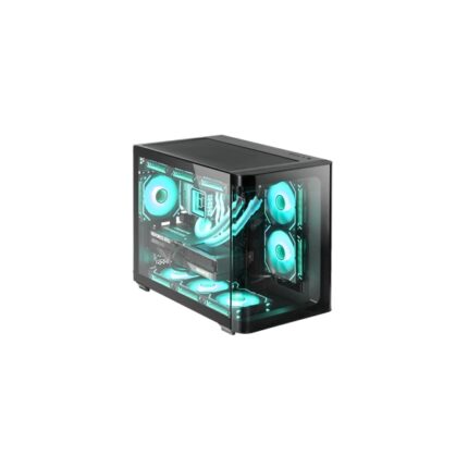 Mars Gaming MC-FUSIONM Minitorre ultracompatta - Supporto MicroATX/Mini-ITX - Vetro temperato curvo continuo - Capacità fino a 10 ventole - 5 slot di espansione - Colore nero
