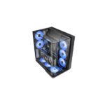Mars Gaming MC-INFINIO Case Tower ATX - 2 ventole da 120 mm FRGB - Vetro temperato curvo continuo - Montaggio verticale per GPU - 7 slot di espansione - 420x289x460 mm - Colore nero
