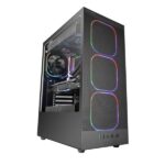 Mars Gaming MC-NEBULA Case Tower ATX - Lato in vetro temperato - 4 ventole ARGB da 120 mm - Griglia frontale in metallo - 443x350x196 mm - Colore nero