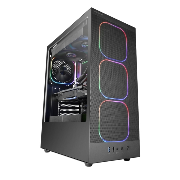 Mars Gaming MC-NEBULA Case Tower ATX - Lato in vetro temperato - 4 ventole ARGB da 120 mm - Griglia frontale in metallo - 443x350x196 mm - Colore nero Mars Gaming MC-NEBULA Case Tower ATX - Lato in vetro temperato - 4 ventole ARGB da 120 mm - Griglia frontale in metallo - 443x350x196 mm - Colore nero
