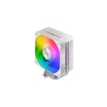 Mars Gaming MCPU-X4ARGB Dissipatore CPU con 220 W di potenza - Ventola PWM da 120 mm - Illuminazione ARGB - 4 heatpipe HCT - Colore bianco
