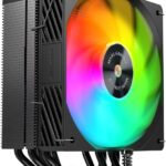 Mars Gaming MCPU-X5ARGB Dissipatore CPU con 280W di potenza - Ventola PWM da 120mm - Illuminazione ARGB - 5 Heatpipe HCT - Colore nero