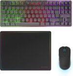 Mars Gaming MCPWTKL Combo Pack Gaming 3in1 - Tastiera ibrida H-Mech formato TKL - Disposizione italiana QWERTY IT - Mouse 3200 dpi - Interruttori HUANO - Colore nero