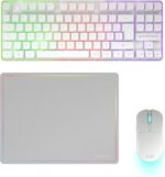 Mars Gaming MCPWTKL Combo Pack Gaming 3in1 - Tastiera ibrida H-Mech formato TKL - Disposizione francese AZERTY FR - Mouse 3200dpi - Interruttori HUANO - Colore bianco