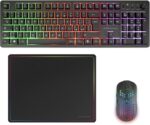 Mars Gaming MCPWX Combo Pack Gaming 3in1 - Tastiera ibrida H-Mech - Disposizione italiana QWERTY IT - Mouse 3200dpi - Interruttori HUANO - Colore nero