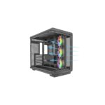 Mars Gaming MC-REV Case Tower ATX - Tre ventole ARGB - Doppio vetro temperato - Doppia camera - 7 slot di espansione - 423x278x443mm - Colore nero