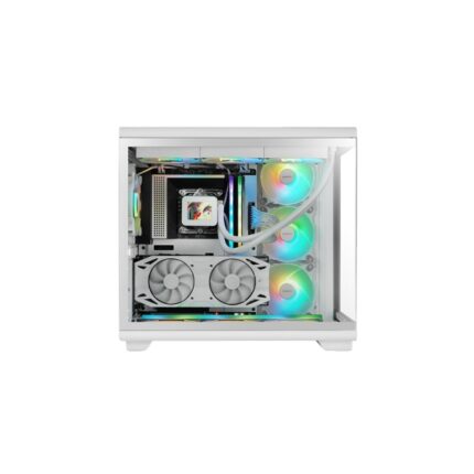Mars Gaming MC-REV Case Tower ATX - Tre ventole ARGB - Doppio vetro temperato - Doppia camera - 7 slot di espansione - 423x278x443 mm - Colore bianco