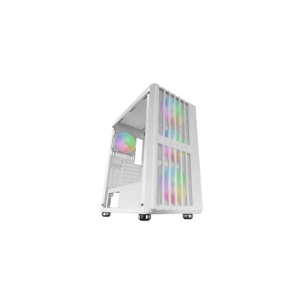 Mars Gaming MC-VAULT Case Tower ATX - 4 ventole da 120 mm ARGB - Finestra laterale in vetro temperato - Griglia frontale e superiore - 7 slot di espansione - Colore bianco