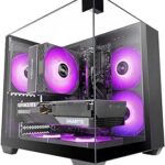 Mars Gaming MC-VISIONM Minitorre ultracompatta - Supporto per raffreddamento a liquido fino a 240 mm - Triplo vetro temperato - Supporto MicroATX/Mini-ITX - 5 slot di espansione - 350 x 277 x 329 mm - Colore nero