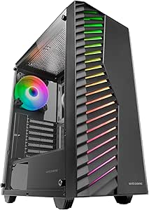 Mars Gaming MC-VOLT Case Tower ATX - Ventola ARGB da 120 mm - Finestra laterale in vetro temperato - Griglia frontale ARGB - 7 slot di espansione - Colore nero
