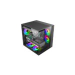 Mars Gaming MCV-ONE Case Tower ATX - Ventola posteriore FRGB da 120 mm - Vetro temperato curvo continuo - Doppia camera - 7 slot di espansione - 342 x 286 x 352 mm - Colore nero