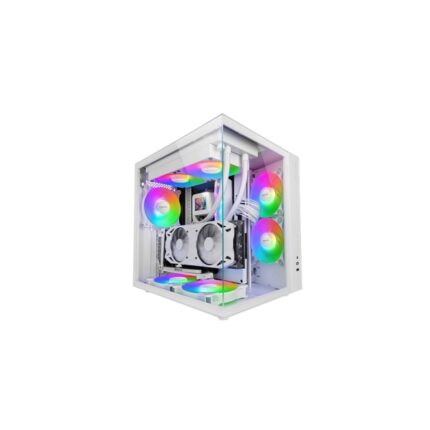 Mars Gaming MCV-ONE Case Tower ATX - Ventola da 120 mm FRGB integrata - Vetro temperato curvo continuo - Doppia camera - 7 slot di espansione - 342 x 286 x 352 mm - Colore bianco