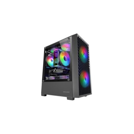 Mars Gaming MC-VORTEX Minitorre ultracompatta - 3 ventole da 120 mm FRGB - Supporto MicroATX/Mini-ITX - Doppia camera - 7 slot di espansione - Colore nero