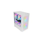 Mars Gaming MC-VORTEX Minitorre ultracompatta - 3 ventole da 120 mm FRGB - Supporto MicroATX/Mini-ITX - Doppia camera - 7 slot di espansione - Colore bianco