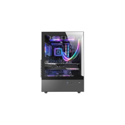 Mars Gaming MC-XO Case Tower ATX - Ventola posteriore FRGB da 120 mm - Raffreddamento Sidecool - Doppia camera - 7 slot di espansione - 487x214x350 mm - Colore nero