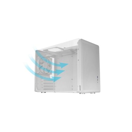Mars Gaming MC-XPRO Minitorre ultracompatta - Supporto MicroATX/Mini-ITX - Griglia di raffreddamento a 360° - Ventola posteriore da 120 mm - 4 slot di espansione - 392 x 196 x 289 mm - Colore bianco