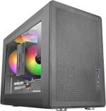 Mars Gaming MC-XPS Minitorre ultracompatta - Ventola posteriore FRGB da 120 mm - Supporto MicroATX/Mini-ITX - Griglia di raffreddamento - Finestra laterale in vetro temperato - 392 x 196 x 289 mm - Colore nero