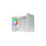 Mars Gaming MC-XPS Minitorre ultracompatta - Ventola posteriore FRGB da 120 mm - Supporto MicroATX/Mini-ITX - Griglia di raffreddamento - Finestra laterale in vetro temperato - 392 x 196 x 289 mm - Colore bianco